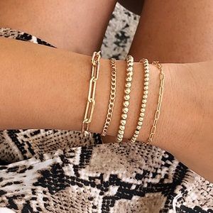 Tribe 23 Gold Bead Bracelets (Set of 2)
